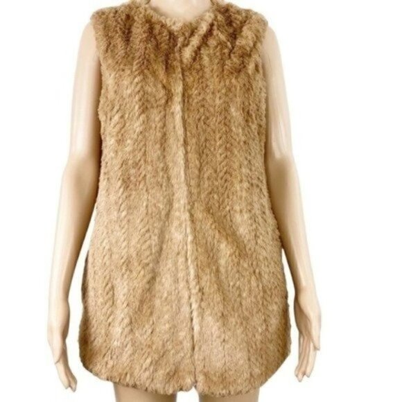 Betsey JOHNSON Reversible Faux Fur Vest size small Pockets - Picture 1 of 8